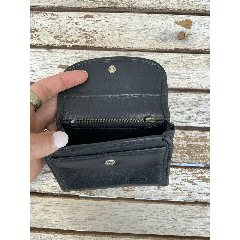 Vintage Coach 7219 Black  Multifunction Purse Wallet WITH Keychain Bag‎ Charm